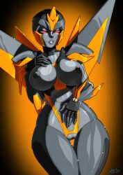 1girls areola areolae big_breasts breasts child_bearing_hips cleavage cybertronian erect_nipples female female_only highres mad-project metal metal_girl metal_skin nipples nova_(scatterdust) oc original_character robot robot_girl robot_humanoid solo transformers wide_hips