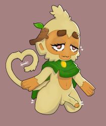 almost_naked bloons_td_6 bloons_tower_defense cape dick druid_monkey_(bloons) eyelashes heart-shaped_pupils heart_eyes male_only monkey seductive seductive_smile smirk spookii tail thick_thighs uncut