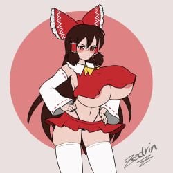 <1_second_video 1:1 1girls animated ass_shake big_areola bouncing_breasts brown_hair cameltoe hand_on_hip huge_breasts looking_at_viewer nipple_bulge nipple_slip nipples no_sound panties reimu_hakurei shorter_than_10_seconds shorter_than_30_seconds skirt solo tagme thick_thighs touhou underboob video wide_hips zedrin