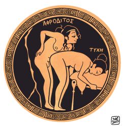 1futa 1girls 2023 ancient_greece ancient_greek_painting aphroditus aphroditus_asteria breasts bun earrings female_only fine_art_parody from_behind futa_on_female futanari goddess greek_mythology greek_pottery greek_text hairband intersex leaning_forward leaning_over nude nude_female penis plate red-figure_pottery scp scp-7771 scp_foundation sex straight_hair trans_woman transfem zal-cryptid