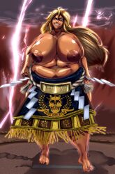 1girls big_breasts blonde_hair breasts dark-skinned_female dark_skin fat female female_sumo huge_breasts lord_hamilton mawashi muscular muscular_female nipples obese overweight overweight_female red_eyes solo solo_female strongfat sumo