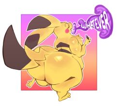 big_butt bubble_butt cosplay_pikachu huge_ass largerest pikachu pokemon pokemon_(species)