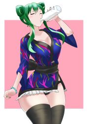 1girls big_breasts bimbo breast_expansion breasts curvy curvy_female curvy_figure drinking female fetish growth growth_sequence hourglass_figure huge_breasts inflation itssampai kimono large_breasts sequence thick_thighs thighhighs transformation transformation_sequence virtual_youtuber vtuber