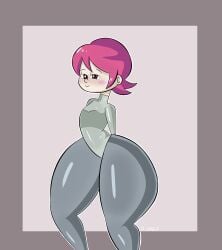 aged_up big_ass big_balls big_thighs closed_mouth clothed clothed_female clothes clothing la_sandia pink_eyes pink_hair simple_background simple_shading skullgirls small_breasts small_waist tagme thick_ass thick_hips thick_thighs umbrella_(skullgirls)