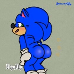 1:1 1:1_aspect_ratio 1boy 3rd_party_watermark animated ass ass_focus ass_shake ass_up bananapop blue_body blue_skin blush boy butt_focus exposed_torso flipaclip footwear furry furry_ass furry_ears furry_only furry_tail gift gloves glowing_eyes gold_ring gold_rings green_eyes handwear hedgehog hedgehog_humanoid jumping jumpsuit_around_waist male male_focus male_only movie_sonic moving. moving_tail red_shoes ring shoes smile smiley_face sonic_(series) sonic_the_hedgehog sonic_the_hedgehog_(film) sonic_the_hedgehog_(series) tail ugly_sonic