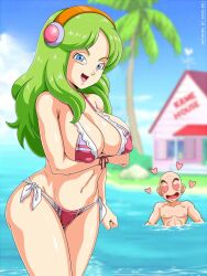 1boy 1girls alternate alternative_version_available areola areolae background bald bangs beach belly bikini bikini_top blurry breast breasts brianne_de_chateau button curvaceous curvy dragon_ball dragon_ball_fighterz dragon_ball_super dragon_ball_z edit exposed feet female female_focus figure frame green_hair groin height_difference high_resolution highres hourglass house implied_sex jooj_dbz krillin kuririn labia light light-skinned male midriff muscles muscular muscular_male naked navel nipples nose nude ornament outdoors pale_skin pose posing pussy sano-br sex shiny shounen_jump slim smile solo_focus standing thick thighs thin voluptuous waist wide_hips