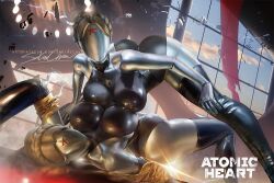 2023 2d 2d_(artwork) 2girls ass atomic_heart big_ass big_breasts big_butt big_thighs blonde_hair braided_hair breasts busty cleavage curvaceous curves curvy_body curvy_female curvy_figure curvy_hips featureless_breasts female female_focus female_only fit fit_female hair hartman_hips hi_res highres hips hourglass_figure huge_ass jacket large_ass large_breasts large_butt left_(atomic_heart) legs_open leotard looking_at_viewer looking_down_at_viewer metallic_body open_jacket red_star right_(atomic_heart) robot robot_girl robot_joints robotic_arm sakimichan squeezing_breast the_twins_(atomic_heart) thick_thighs thighhighs thighs tight_clothing underboob voluptuous wide_hips yellow_jacket yuri