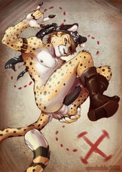 2012 anthro balls cheetah erection feline furry male male_only penis solo spookable