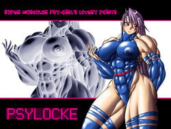 abs erect_nipples extreme_muscles leotard magenta_eyes marvel muscle muscular_female psylocke purple_hair purukogi straight_hair uniform x-men