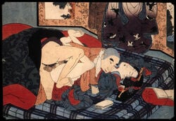 2boys anal japanese_clothes male multiple_boys penis shunga yaoi