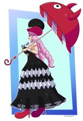 big_breasts breasts female female_only one_piece perona pink_hair shinyillusionz tagme umbrella