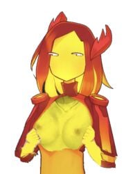 breasts edited exposed_breasts female female_only first_porn_of_character genderbent genderswap mcyt minecraft minecraft_youtubers nipples phoenix_sc phoenixsc-chan red_hair revealing_breasts tagme yellow_skin