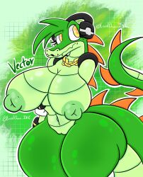 vector the crocodile from sega by lewdchuu (artist)