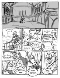 ballbusting cbt comic defeated fat_ass fighting huge_ass huge_breasts humiliation isabella_valentine ocigart smug smug_face soul_calibur soul_calibur_iv speech_bubble