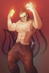 admiral_zhao avatar_the_last_airbender balls bara boner bulge erection erection_under_clothes fire fredwrdoo male male_only muscles muscular nickelodeon penis shirtless sideburns solo solo_male xknookie