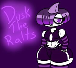 baws_(artist) big_ass edit female female goth goth_girl huge_ass purple_eyes purple_hair short_hair shortstack small_breasts smaller_female submissive thick_ass thick_eyebrows thick_legs thick_thighs thigh_highs thighs white_body white_skin