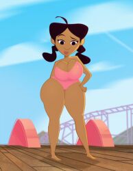 1girls aged_up ass_bigger_than_head barefoot big_ass big_breasts big_butt breasts_bigger_than_body breasts_bigger_than_head breasts_bigger_than_torso disney female female_only hourglass_figure huge_ass huge_breasts nerota nipple_bulge nipples nipples_visible_through_clothing penny_proud screencap screenshot screenshot_edit solo tagme the_proud_family the_proud_family:_louder_and_prouder wide_hips