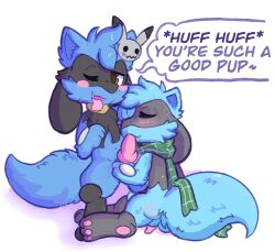 anthro duo fellatio generation_4_pokemon genitals hi_res hugo_the_riolu male male/male mask nintendo oral pax_the_riolu paxton_the_riolu penile penis penis_size_difference pokemon pokemon_(species) praise riolu sex sin_tokki small_penis