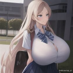 1girls ai_generated female gigantic_breasts huge_breasts op_ai school_uniform schoolgirl solo tagme