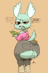 aggressive_retsuko aggretsuko anthro ass bottom_heavy chinchilla dumptruck_ass female fur huge_ass manaka_(aggretsuko) ripped_clothing ripped_pants sanrio shortstack sixsidesofmyhead smooth_fur sound_effects speech_bubble tearing_open_bottoms thick_thighs torn_pants wardrobe_malfunction wide_hips