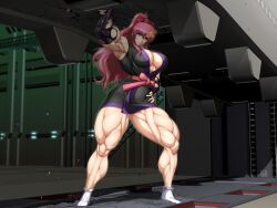 1girls abs amazon armpits armwear athletic_female biceps big_biceps big_muscles big_thighs blue_eyes bodybuilder buff bursting_breasts bursting_clothes cleavage cracks curves curvy_figure death_stare destruction extreme_muscles flexing flexing_bicep gundam gundam_seed hairband hand_on_hip holding holding_object kimono lacus_clyne lifted_by_self lifting muscle muscle_tone muscular_arms muscular_ass muscular_back muscular_female muscular_legs muscular_thighs pink_hair pose posing ren_(tainca2000) rentb ripped_clothing smiling socks thick_hips thick_legs thick_thighs thunder_thighs tight_clothes tight_clothing tights toned_body toned_female veins