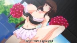 animated big_breasts cheerleader cheerleading cheerleading_uniform english_subtitles exposed_breasts exposed_pussy huge_breasts japanese_dialogue public rikujoubu_joshi_wa_ore_no_nama_onaho!!!_the_animation short_playtime sound video