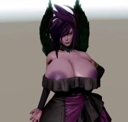 3d 3d_model animated big_breasts brocobich huge_breasts league_of_legends morgana mp4 no_sound tagme video