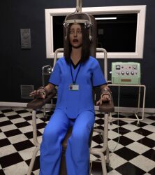 1girls 3d 3d_(artwork) animal crissty daz3d daz_studio deerberrydaz female female_focus female_only hypnosis mind_break mind_control oc original_character scrubs suffering torture