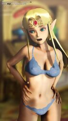 10s 1girls 3d 3d_animation animated bikini blonde_hair blue_bra blue_eyes blue_panties bouncing_breasts bra breasts cleavage earrings female female_only grabbing_own_breast hands_on_hips highres legs light-skinned_female light_skin lingerie long_hair medium_breasts navel nintendo no_sound panties pointy_ears princess princess_zelda solo tagme the_legend_of_zelda thighs triforce_earrings underwear video virtualblueam2 zelda_(a_link_between_worlds)