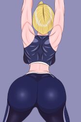 banditk big_ass big_butt big_thighs blonde_female blonde_hair butt_focus cammy_white capcom fighting_game fully_clothed muscles muscular muscular_arms muscular_back muscular_female muscular_shoulders shiny_skin short_hair street_fighter street_fighter_6 street_fighter_ii stretching sweat_pants thick_legs thick_thighs tight_clothes tight_clothing tight_pants toned toned_female