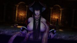 1girls 3d bathing eliza_(tekken) female female_only large_breasts solo solo_female tekken tentacle topless vessel3d