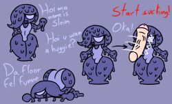 2boys baws_(artist) big_ass cute dick femboy huge_ass size_difference slime slime_boy slime_hair slimey smaller_male