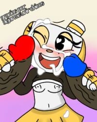 cum cum_on_face cup cuphead cuphead:_the_delicious_last_course cuphead_(game) mikahead_(character) mugman