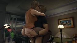 1boy 1girls 3d 3d_(artwork) arms_around_neck ashley_graham ashley_graham_(ella_freya) ass black_stockings blender blonde_hair half_naked hands_on_ass happy_sex kissing kissing_while_penetrated leon_scott_kennedy leon_scott_kennedy_(eduard_badaluta) mature_male older_male older_penetrating_younger passionate resident_evil resident_evil_4 resident_evil_4_remake romantic_ambiance sex smokescreen117 stand_and_carry_position standing standing_sex straight torn_clothes torn_pantyhose vaginal_penetration vaginal_sex younger_female