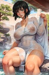 1girls absurd_res ai_generated big_areola big_ass big_breasts big_butt big_nipples black_hair blush blush_lines curvaceous curvy curvy_body curvy_female curvy_figure female female_only fubuki_(one-punch_man) green_eyes green_hair hi_res highres hpeq huge_ass huge_breasts looking_to_the_side looking_up massive_breasts nipple_bulge nipples nipples_visible_through_clothing one-punch_man onsen outdoors outside partially_submerged puffy_nipples see-through see-through_clothing shiny_skin sister sitting sitting_on_floor skimpy skimpy_clothes skin_tight solo stable_diffusion surprised sweat sweatdrop thick thick_ass thick_lips thick_thighs translucent translucent_clothing transparent_clothing voluptuous voluptuous_female water wet wet_body wet_clothes wet_clothing wet_skin wide_hips