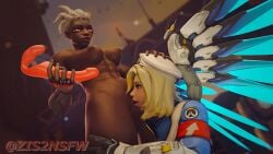 3d angela_ziegler blizzard_entertainment blonde_hair blue_eyes combat_medic_ziegler dildo female mercy overwatch overwatch_2 sojourn_(overwatch) white_hair yuri zis2nsfw