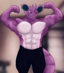 anthro male_only muscular nidoking pokemon pokemon_(species) scalie tagme