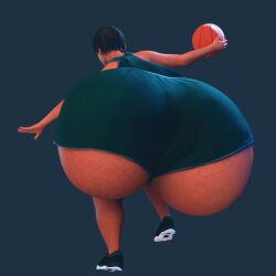 3d basketball basketball_shorts basketball_uniform capcom enormous_ass enormous_butt gigantic_ass gigantic_butt jackd22 rebecca_chambers resident_evil