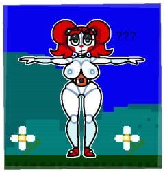 1girls ??? baby_(fnafsl) blue_background breasts circus_baby circus_baby_(fnaf) completely_nude completely_nude_female crushtrap female female_only five_nights_at_freddy's five_nights_at_freddy's:_sister_location footwear full_body green_eyes mob_face naked naked_female naked_footwear nipples nude nude_female pigtails pixel_art red_hair shoes solo solo_female t-pose white_body