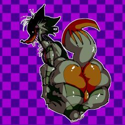 animatronic ass_focus big_ass bulge bulge_between_ass_cheeks chest_tuft five_nights_at_freddy's five_nights_at_freddy's:_sister_location five_nights_at_freddy's_world huge_ass large_ass lolbit_(fnaf) lolbit_(male) sharp_teeth tagme