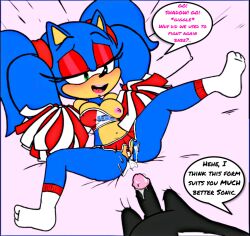 after_sex after_transformation bedroom_eyes bimbofication cheerleader cheerleader_uniform cum_drip cum_in_pussy fan_edit girly legs_spread pom_poms rule_63 sega shadow_the_hedgehog sonic_(series) sonic_the_hedgehog sonic_the_hedgehog_(series) sonique_the_hedgehog twintails