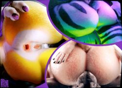 2023 3d 3d_(artwork) anus ass collage digital_media_(artwork) facesitting female fur genitals hi_res picti pussy sitting_on_another tagme