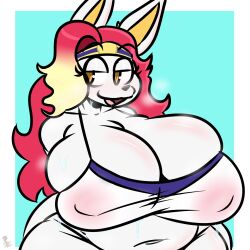 anthro bianca_(shootysyvleon) big_breasts breasts cinderace female furry kingretrokirby nintendo pokémon_(species) pokemon