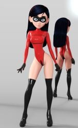 3d 3d_(artwork) anal ass buttplug daz3d daz_studio disney high_heels latex legs pin3d pixar smooth_skin solo solo_female superheroine tagme the_incredibles violet_parr