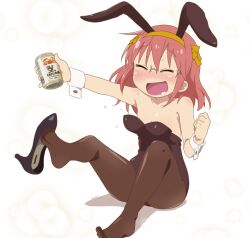 alcohol beer beer_can bunny_ears bunny_girl bunnysuit cuffs drunk high_heels kobayashi miss_kobayashi's_dragon_maid motokazu95