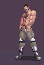 balls bara bulge chest_hair cocky cybernetic_eye daddy facial_hair flaccid kano_(mortal_kombat) male male_only manly melcrumbs mortal_kombat muscles muscular mutton_chops open_fly pawrncrackers penis sideburns solo solo_male tough_guy