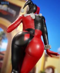 1girls 3d 3d_(artwork) animated ass ass_focus back_view batman:_arkham_knight batman_(series) big_ass blue_eyes bodysuit bubble_ass bubble_butt curvaceous curvy curvy_figure dc dc_comics digital_media_(artwork) female female_only harley_quinn harley_quinn_(classic) harley_quinn_(injustice) hourglass_figure huge_ass injustice_2 large_ass light-skinned_female light_skin lips no_sound rear_view round_ass shorter_than_10_seconds showing_off_ass smitty34 solo solo_female supervillainess tagme thick_thighs video villain villainess voluptuous wide_hips wiggling_ass