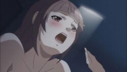 female animated animated blush bouncing_breasts breasts brown_hair dark animated ikuno_emiru masturbation moaning nipples nozoki_ana open_mouth sweat