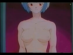 90s accurate_art_style animated animated_gif bandits_(artist) blue_hair clothing human_salvation_project neon_genesis_evangelion rei_ayanami screencap screenshot small_breasts tagme undressing