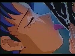 1girls 90s accurate_art_style animated bandits_(artist) blush closed_eyes cum female human human_salvation_project licking misato_katsuragi neon_genesis_evangelion tongue tongue_out